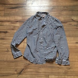 Women's size small Navy stripe button down